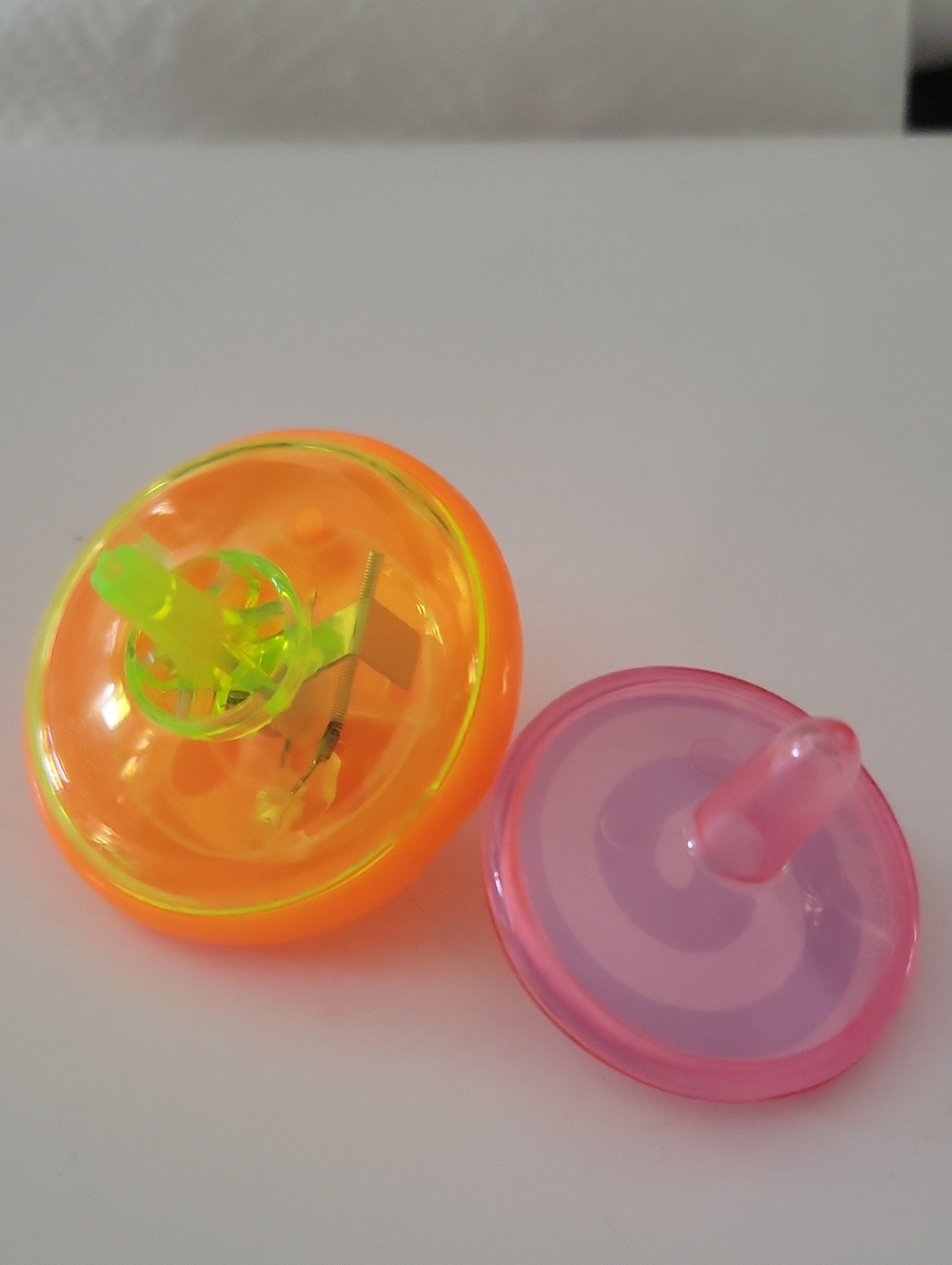 Kids Neon Spinning Tops Toy - Orange & Pink